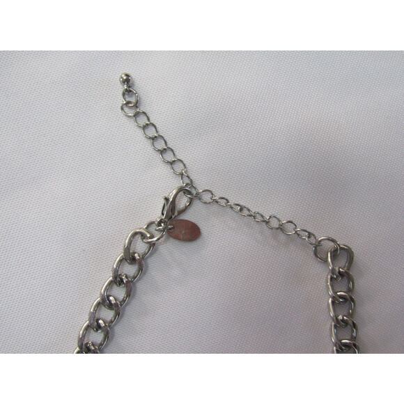 Charming Charlie Pink Bead Rhinestone Necklace Boho Cottage Core Oval Statement - Picture 5 of 6